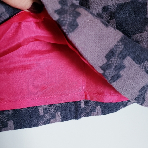 NWT Women's size 12 BODEN Houndstooth Gray Wool blend Lined Skirt - Picture 5 of 7